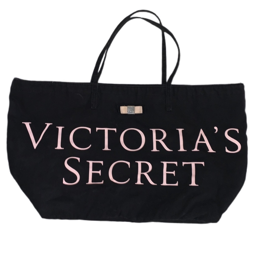 Victoria’s Secret | Large Black & Pink Canvas Tote
